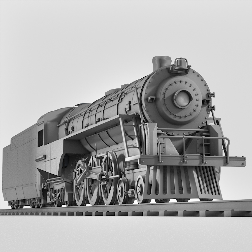 3ds realistic berkshire steam locomotive