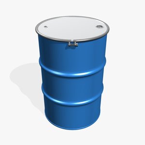 3d model open 55 gallon drum