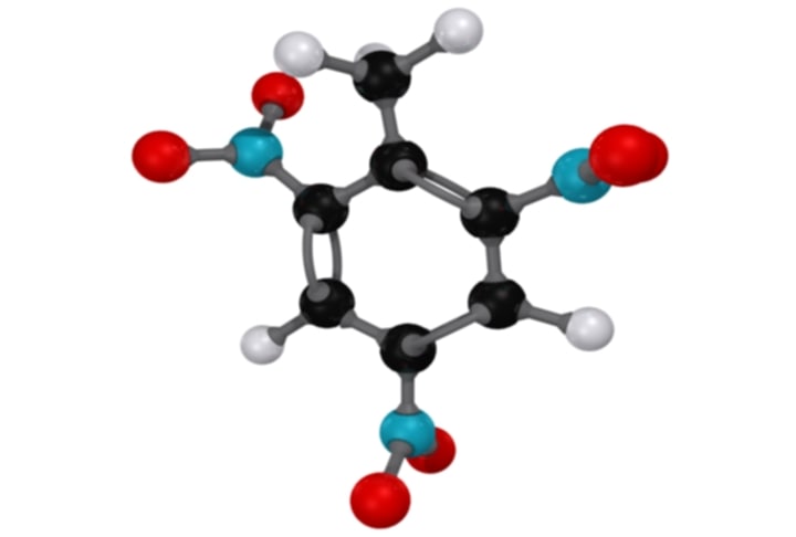 3d 2 trinitrotoluene - molecule