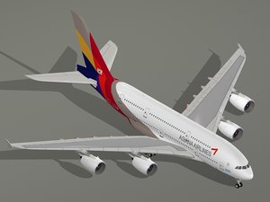 3d model of airbus a380-800 asiana airlines