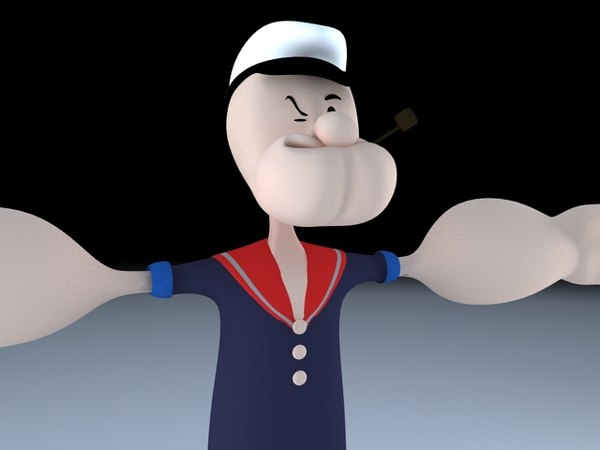 3ds max cartoon character popeye