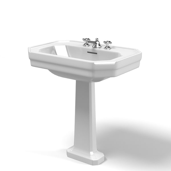 Duravit 1930 Modern Classic Traditional Pedestal Sink Lavatory