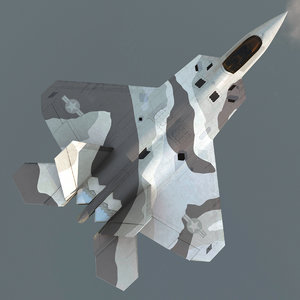 realistic f-22 raptor rigged 3d model