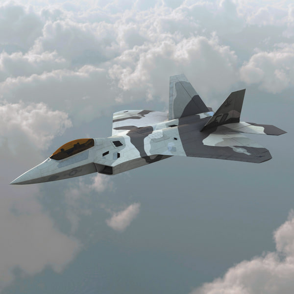 Realistic F-22 Raptor Rigged 3d Model