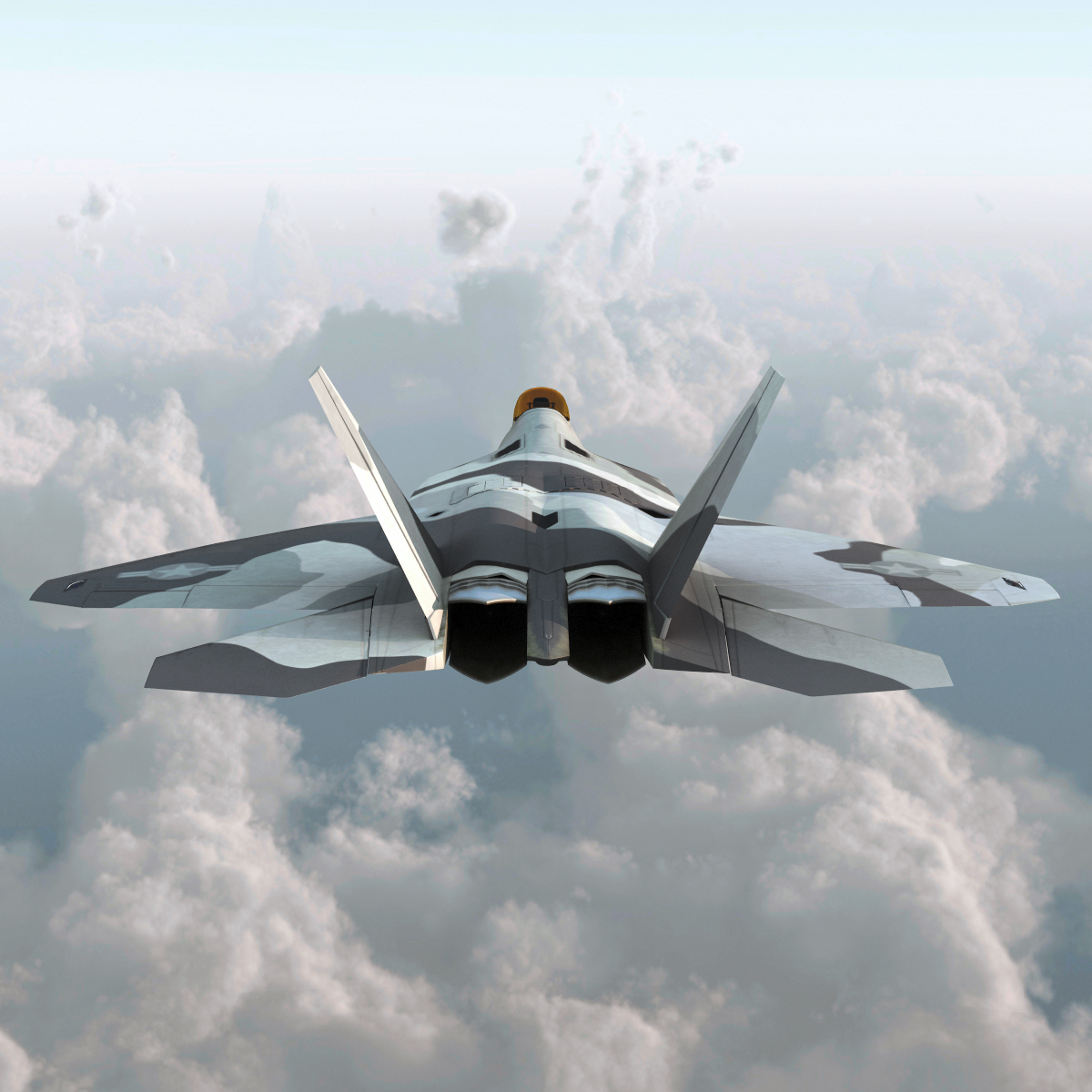 realistic f-22 raptor rigged 3d model