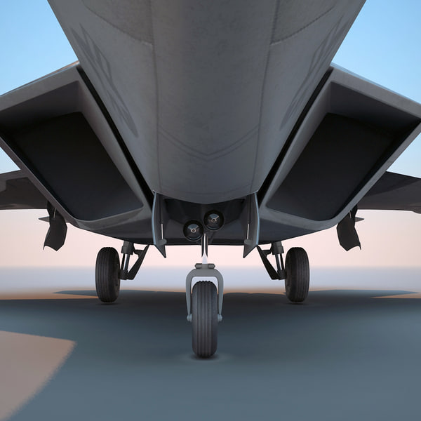 realistic f-22 raptor rigged 3d model