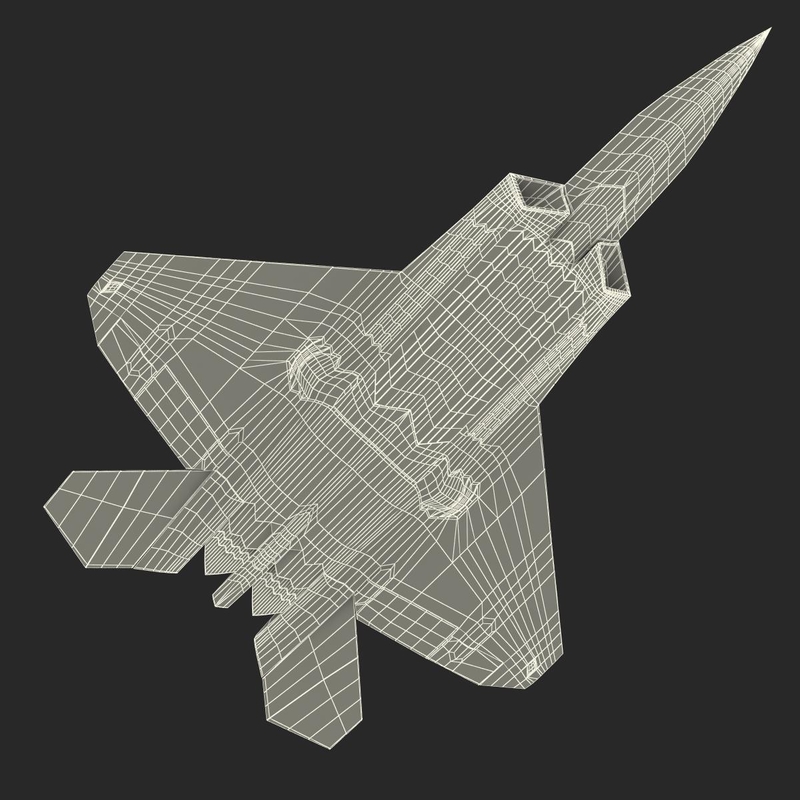 realistic f-22 raptor rigged 3d model