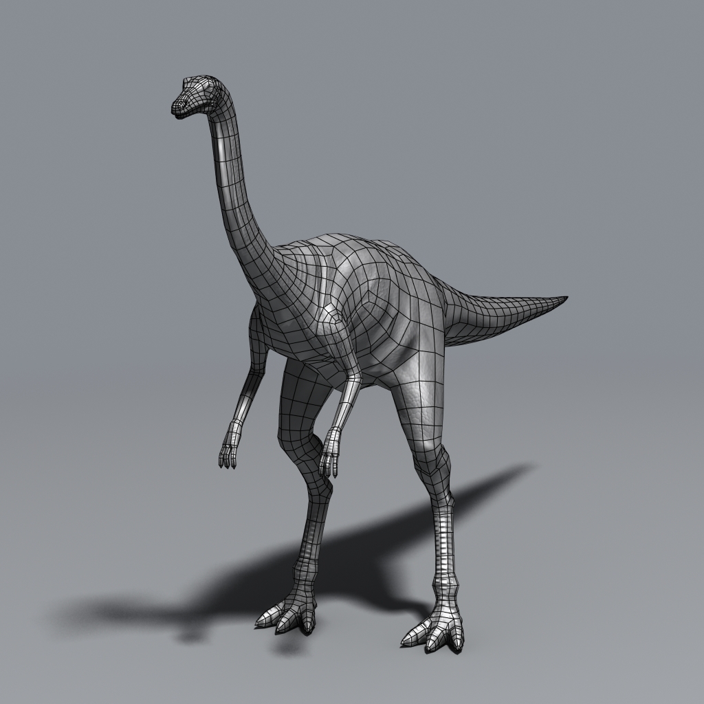 ornithomimus therapod cretaceous 3d max