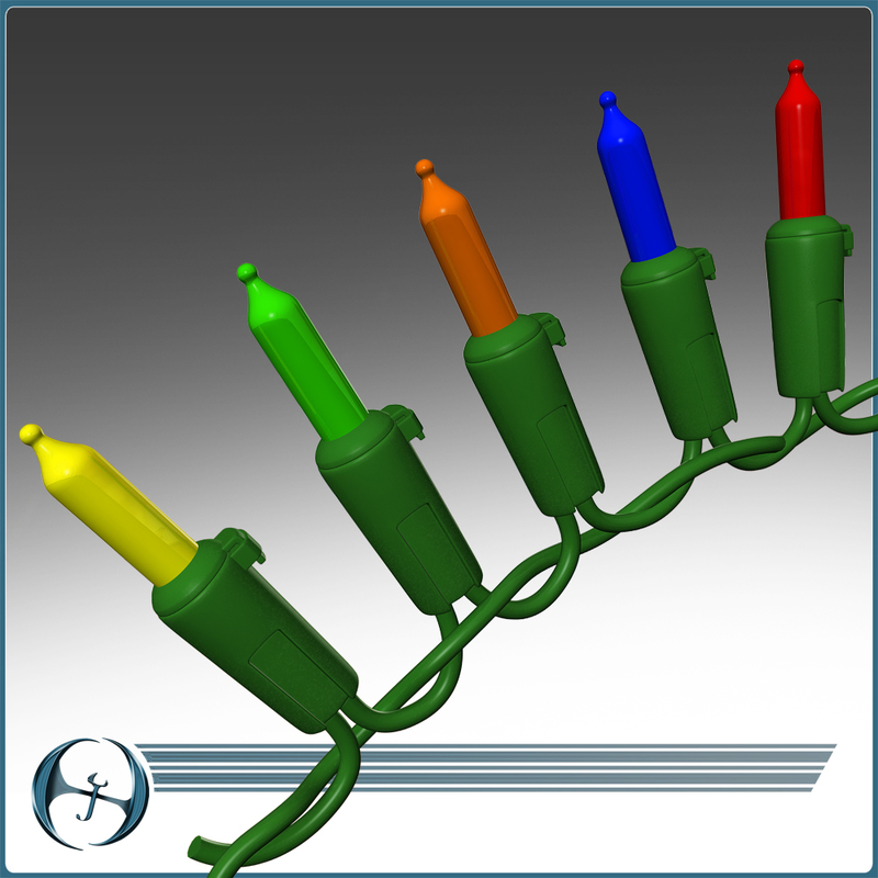 3d model 2 pack christmas lights