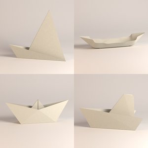 paper boats 3d model