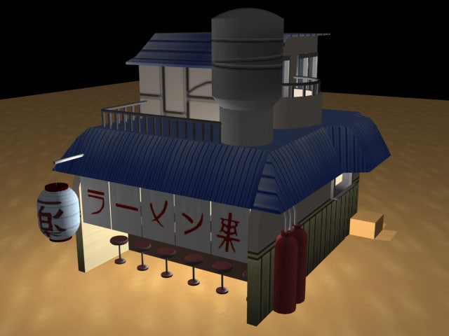 Ramen stand naruto 3d max