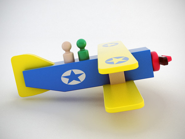 biplane wooden airplane 3d max