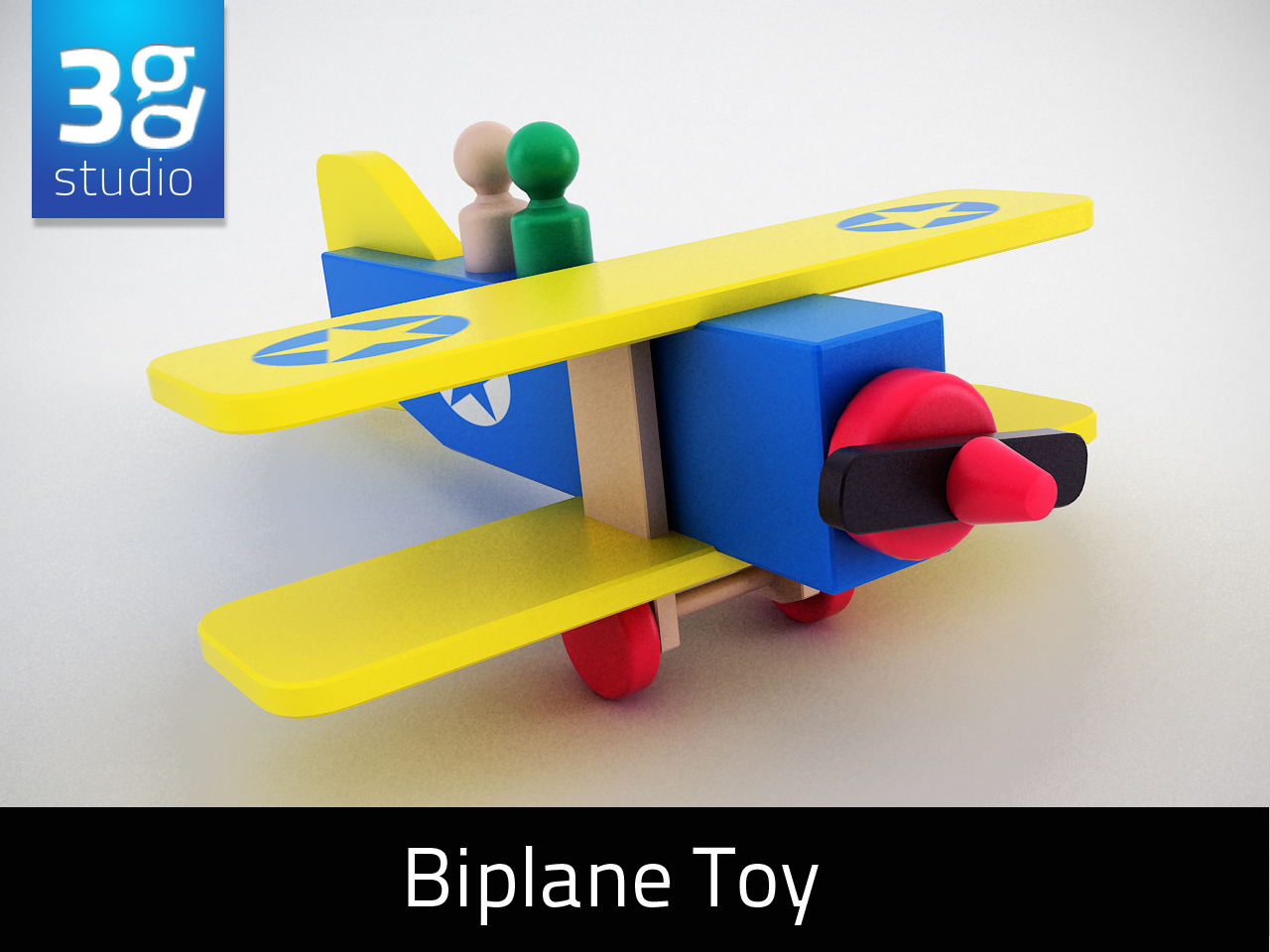 biplane wooden airplane 3d max