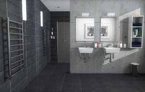 wet-room interior 3d model