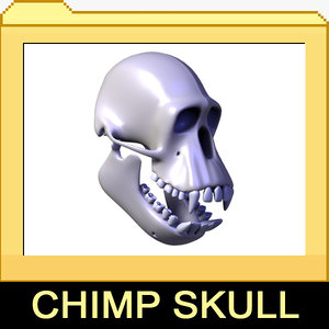 3ds realistic chimpanzee skull