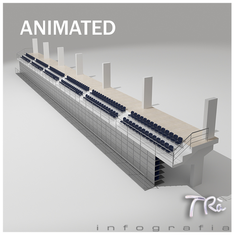 retractable bleachers 3d model