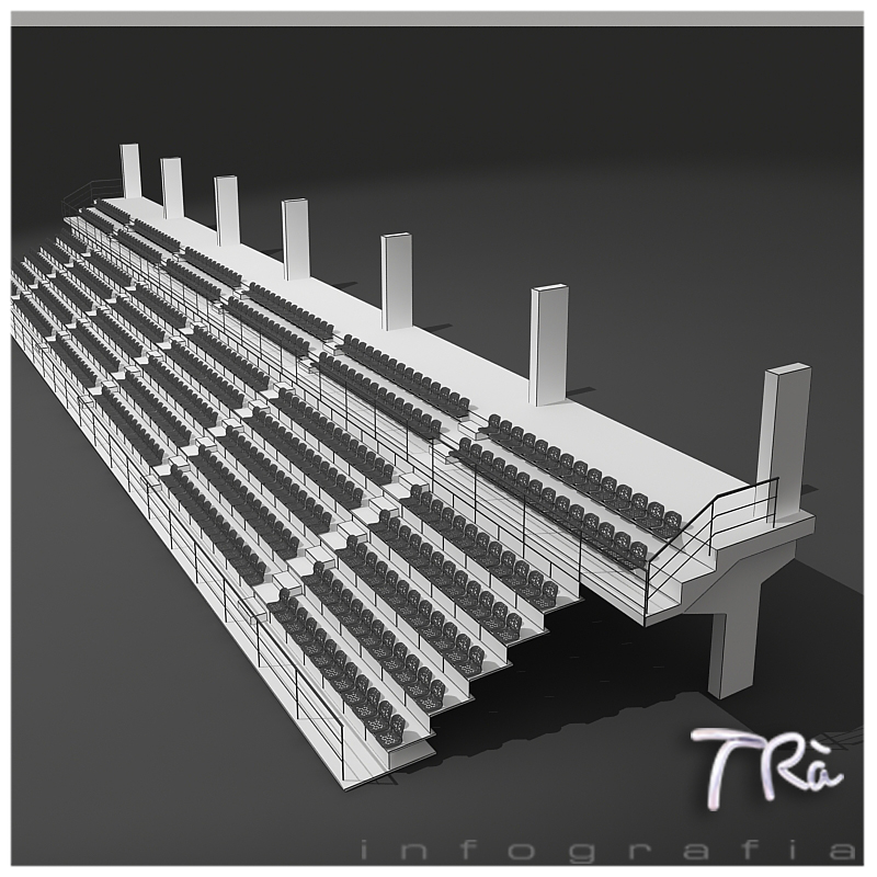 retractable bleachers 3d model