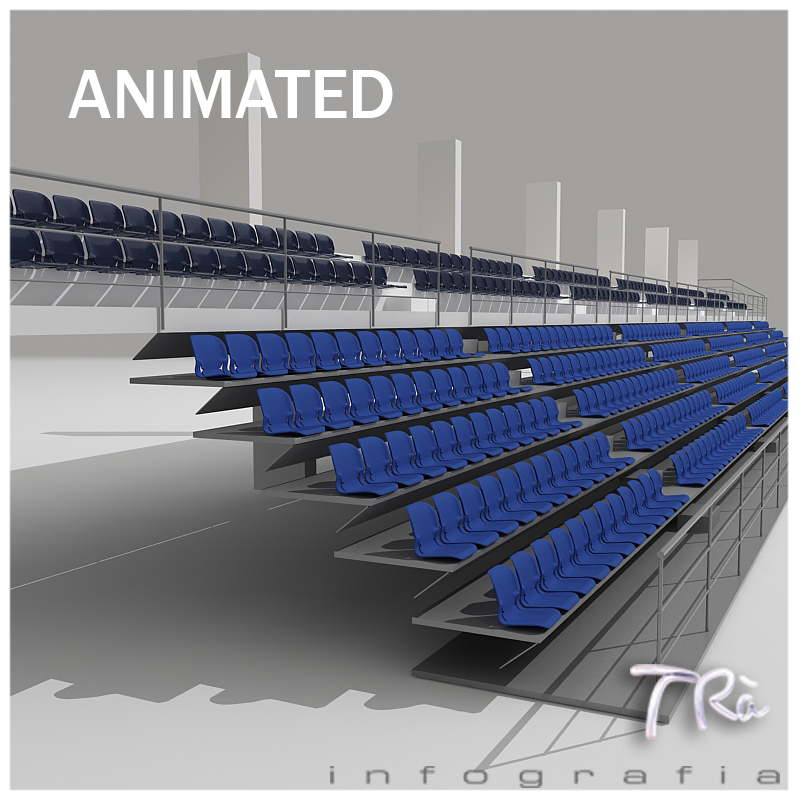retractable bleachers 3d model