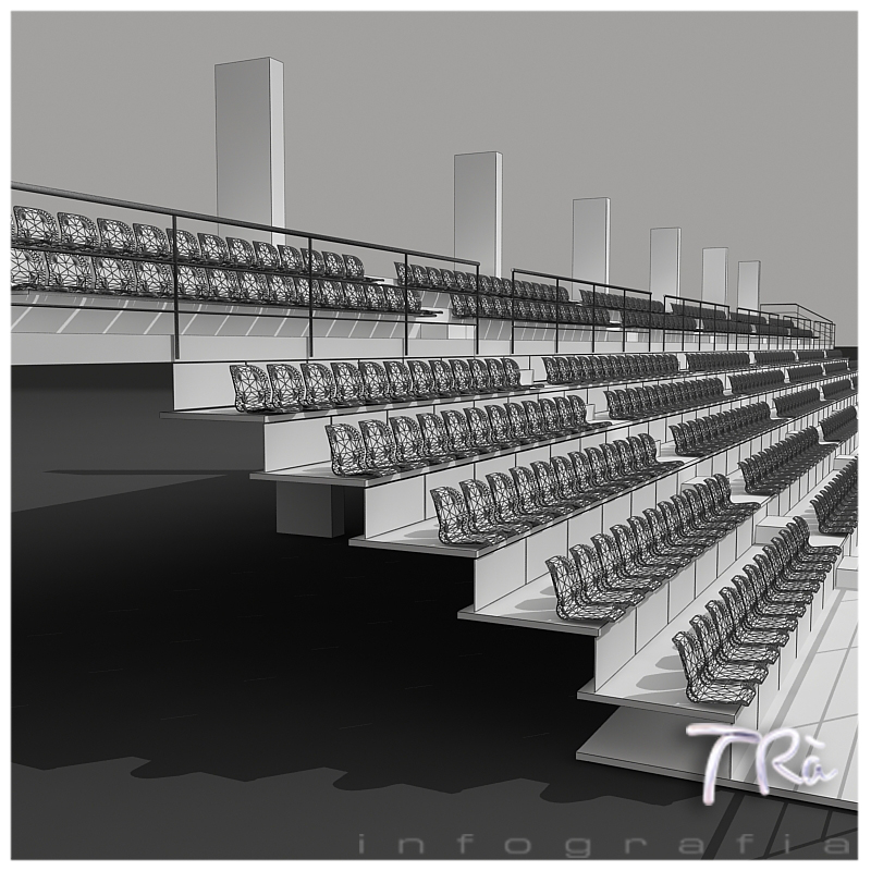 retractable bleachers 3d model