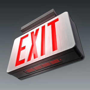 emergency exit sign obj