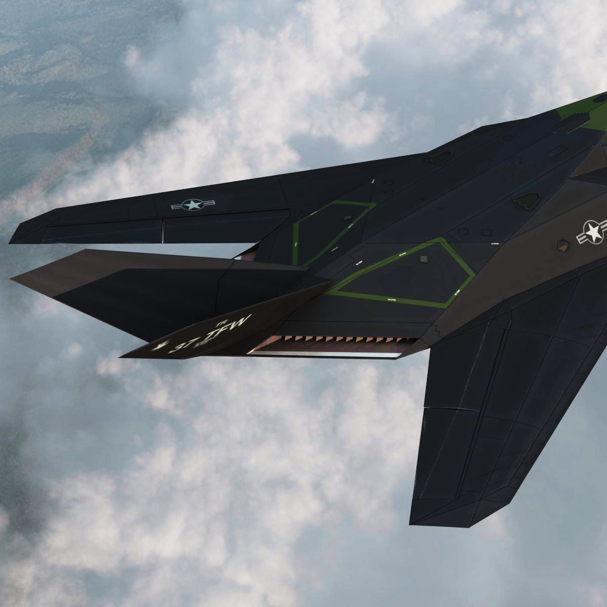 realistic f 117 nighthawk 3d model