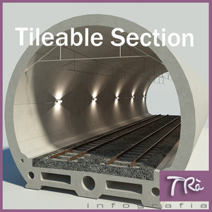 3d railway tunnel section