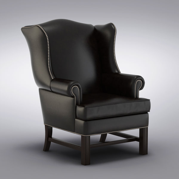 Thatcher Leather Wingback Chair Pottery, Grey Leather Wingback Chair