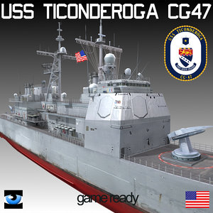 3d model uss ticonderoga class cg