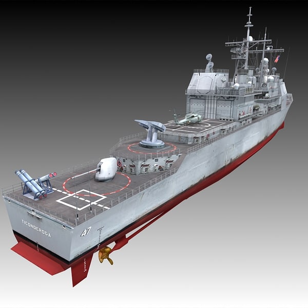 3d model uss ticonderoga class cg