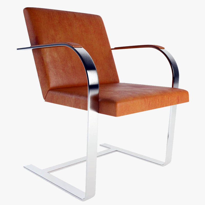 3d knoll brno flat bar chair model
