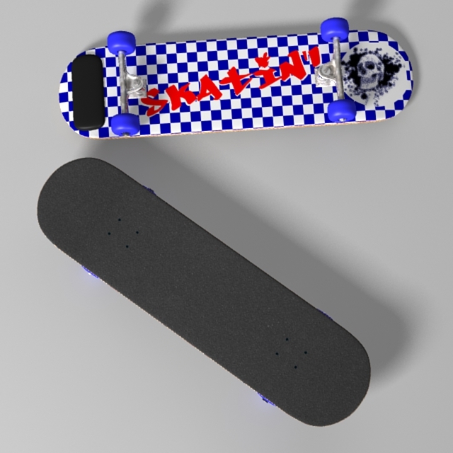 3d model skateboard plywood deck