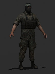 3d model character military hamas