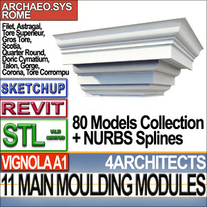 3ds modules architecture mouldings stl