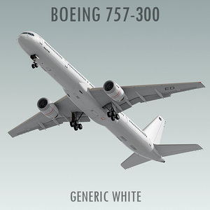 3d boeing 757-300 generic white