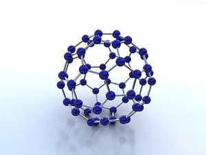 buckminsterfullerene molecule 3d model