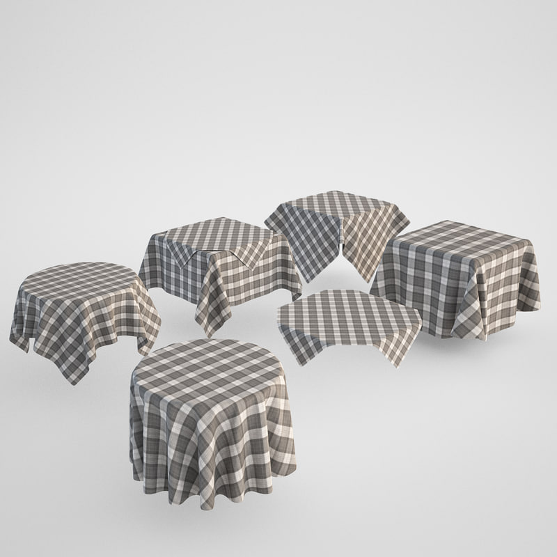 3dsmax Covered Table Linen Tablecloth Set