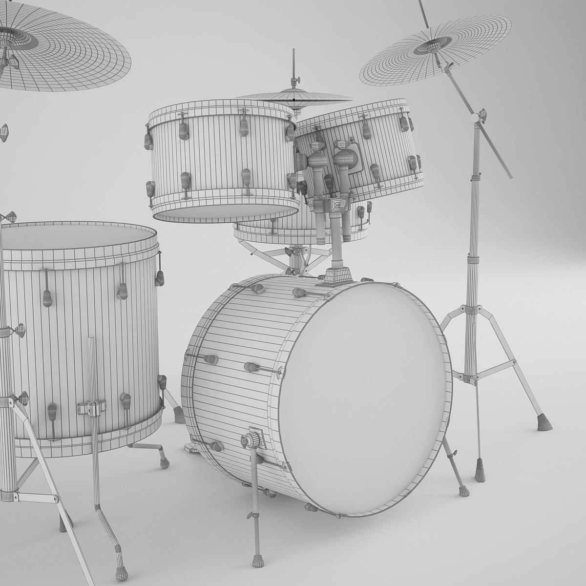 3d model yamaha drums set