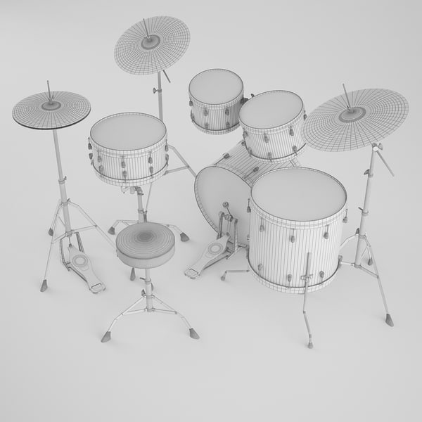3d model yamaha drums set