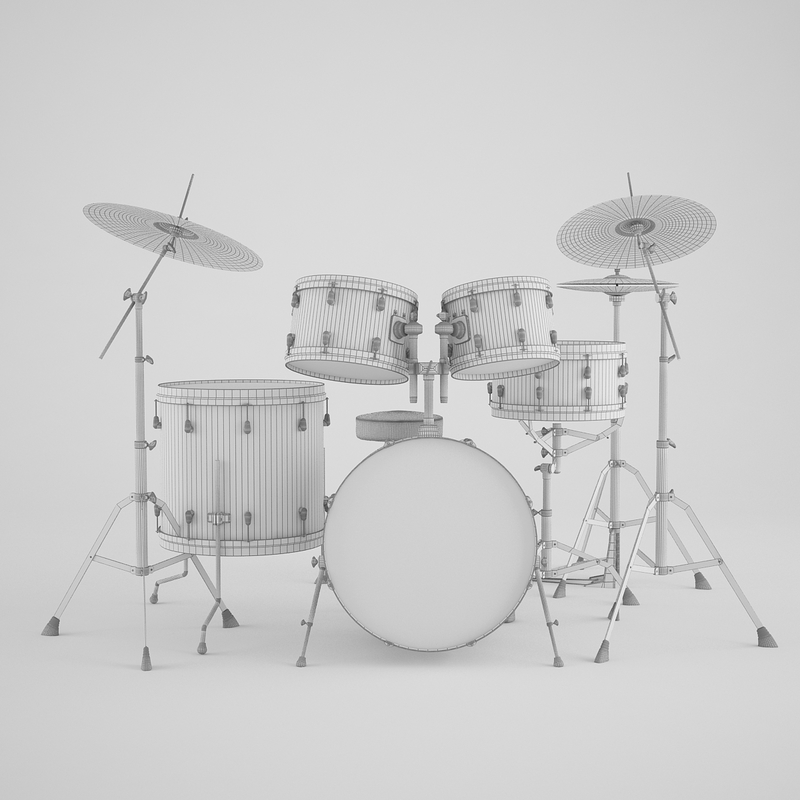 3d model yamaha drums set