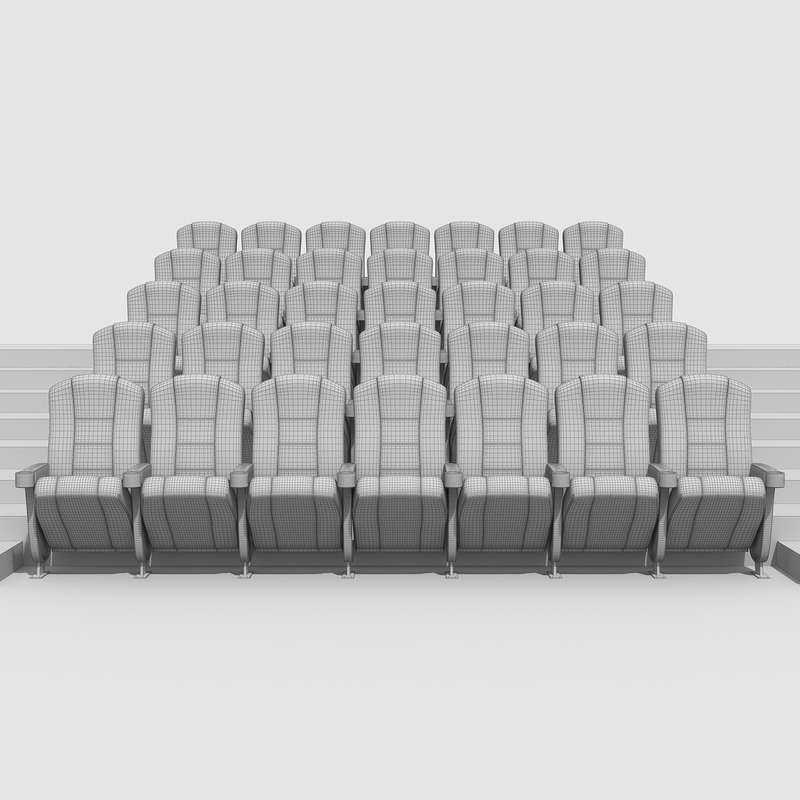 3d chairs movie theater model