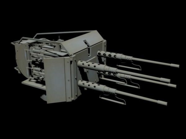 free anti-aircraft 50 machine guns 3d model