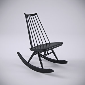 3d model of artek mademoiselle rocking chair