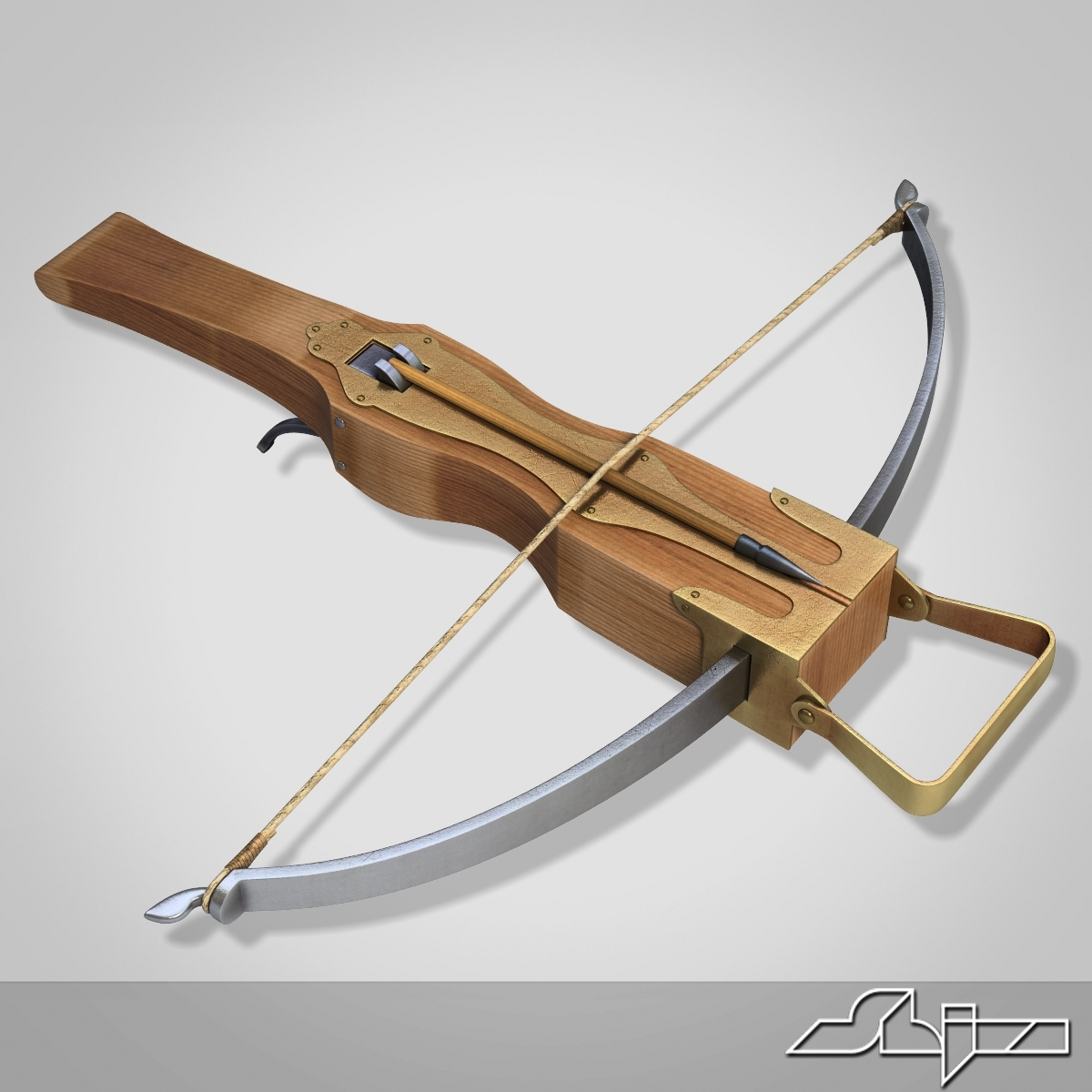 3d medieval crossbow model
