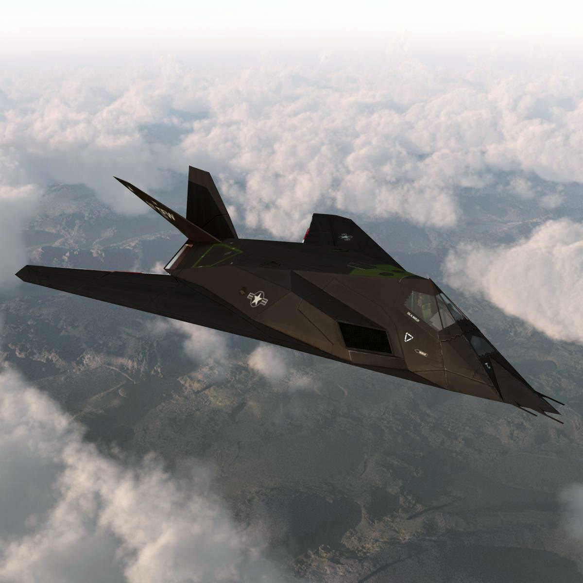 realistic f 117 nighthawk 3d model