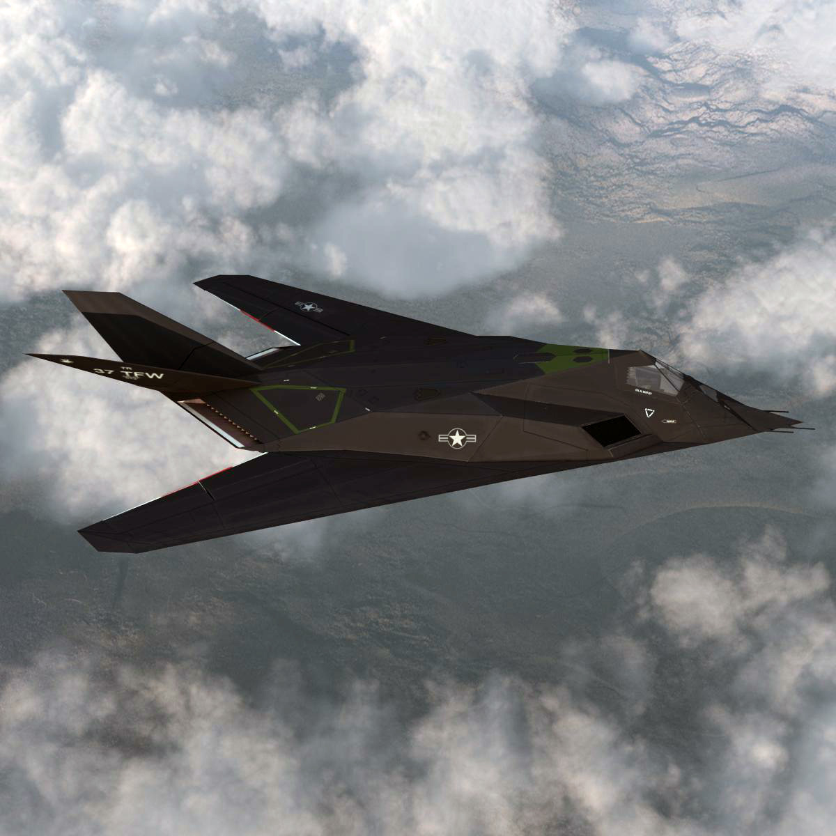 realistic f 117 nighthawk 3d model