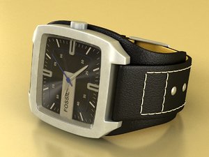 fossil watch male 3d model