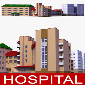 hospital building 3d lwo