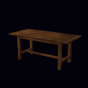 3d model old table