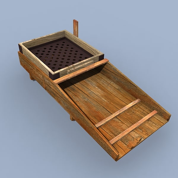 3dsmax old gold washing cradle