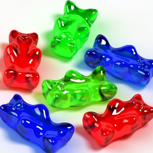 3d gum bear gummy model